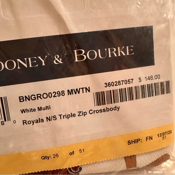 Dooney & Bourke Kansas City Royals NS  Triple Zip Crossbody Bag - Picture 3 of 8